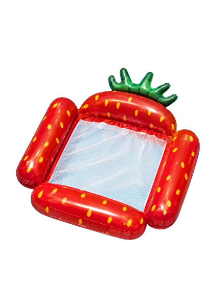 Bsr Inflatable strawberry pool ring with net, PVC, 131x121 cm