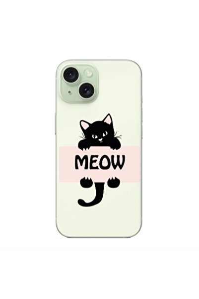 Other Apple iPhone 15 Plus Meow Transparent Silicone TPU Θήκη
