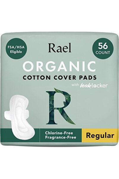 Rael_SA Rael Organic Cotton Sanitary Pads - Regular Size, Ultra-Thin with Win...