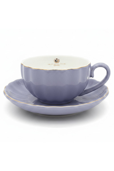 AKDC Fresh Life Lavender Ceramic Cup & Saucer Set — 260 ml