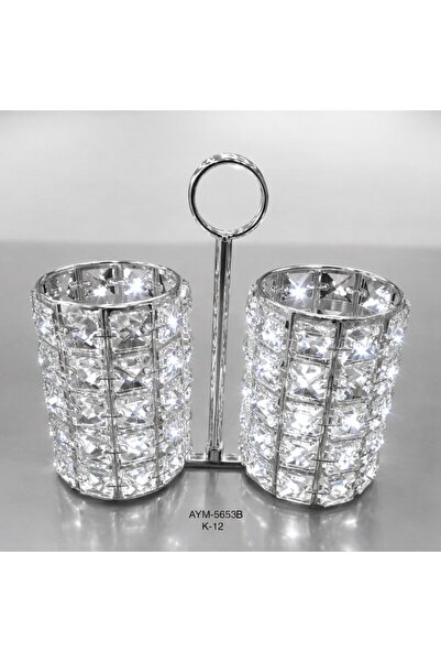 Hinora Suport pentru linguri din metal cu pietre de cristal, set de 2, cadou