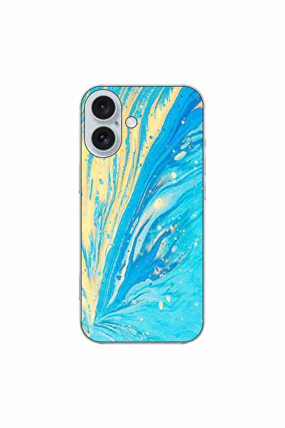OEM Case compatible with Apple iPhone 16 Silicone Gel Tpu Model Aqua Bloom