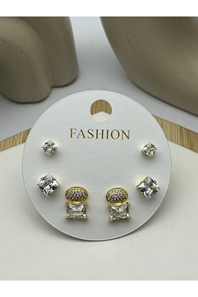 BİJU YILMAZ 26vipkp91 - gold princess steel earring set