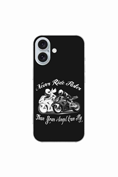 OEM Husa compatibila cu Apple iPhone 16 Silicon Gel Tpu Model Never Ride Faster