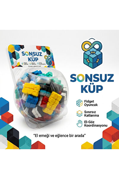 3D Oyuncak D. Sonsuz Küp - infinity cube - 65li fanus Toptan Paket Karışık re...