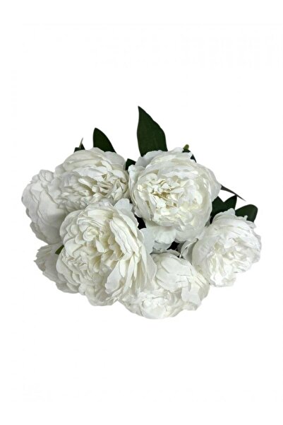 OEM Flori Artificiale Buchet Bujori 7 Flori Alb