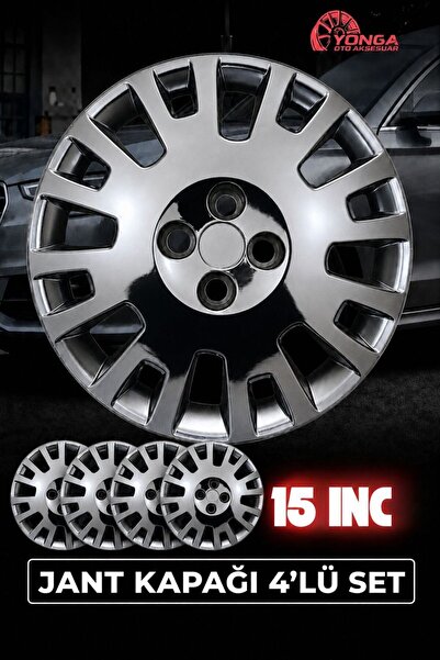 YONGA OTO AKSESUAR CİTROEN NEMO 15 İnç Jant Kapağı 4'lü Set Piano Black + 4 A...