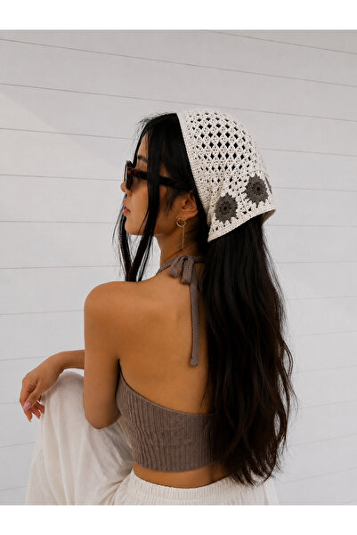 CSR AKSESUAR Handmade Floral Mesh Knitted Bandana – Multi-Purpose Waist Scarf...
