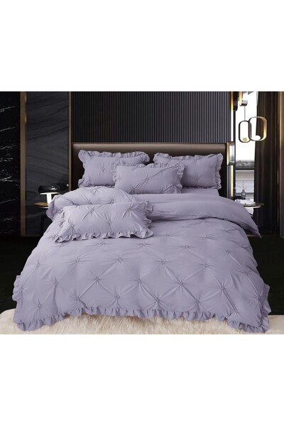 Lenjeria Pufoasa Duvet Cover Set with Pleated and ruffles