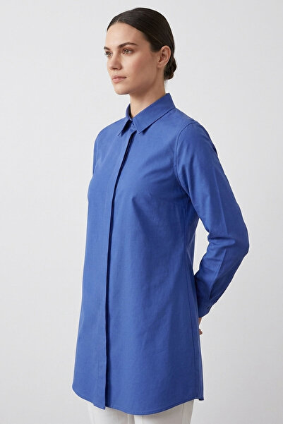 Şiir Elora Comfortable Fit Hidden Button Terikoton Boyfriend Women's Shirt & ...
