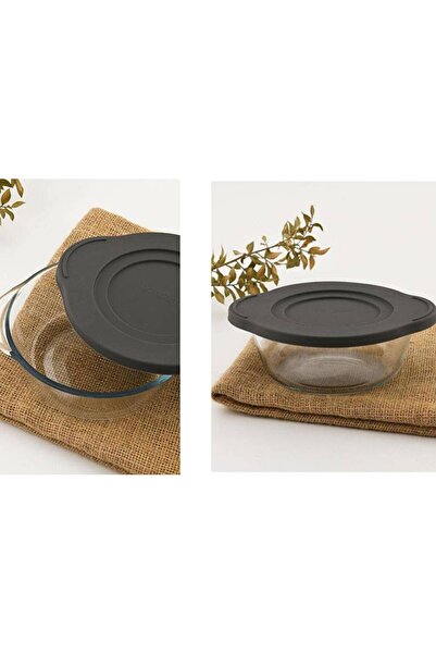Paşabahçe Borcam Heat Resistant Glass Lid Round Small Oven Pot 840 Cc
