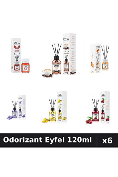 Eyfel Set 6 Odorizante Camera Betisoare - 6 Arome Asortate, 120ml Parfum