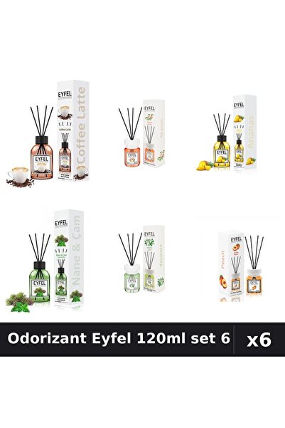 Eyfel Set 6 Odorizante Camera Betisoare - 6 Arome Asortate, 120ml Parfum