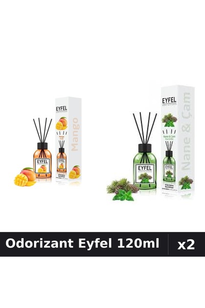 Eyfel Set 2 Odorizant Camera Betisoare 120ml - Mango, Pin Si Menta
