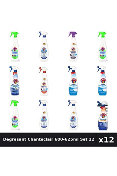 Chanteclair Set 12 Degresant Universal 600-625ml - 7 Arome, Detartrant, Antic...