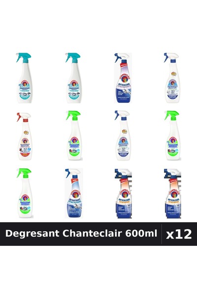 Chanteclair Set 12 Degresant Universal 600-625ml - Lămâie, Marseille, Bicarbonat