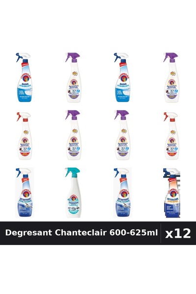 Chanteclair Set 12 Degresant Universal 600-625ml - 7 Arome, Anticalcar, Detar...