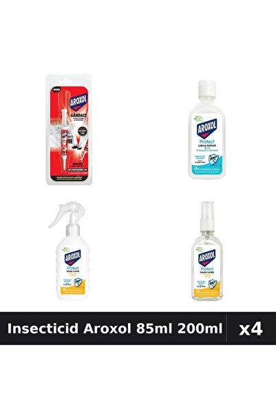 Aroxol Set 4 Insecticid - Pastile 5g, Loțiune Repelent 85ml, 200ml - Anti Ins...