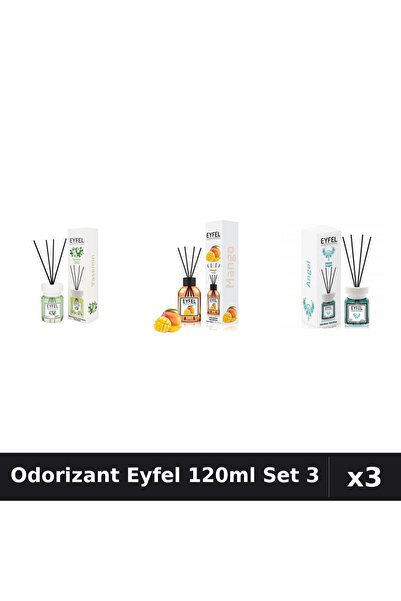 Eyfel Set 3 Odorizant Camera Betisoare 120ml - Iasomie, Mango, Angel