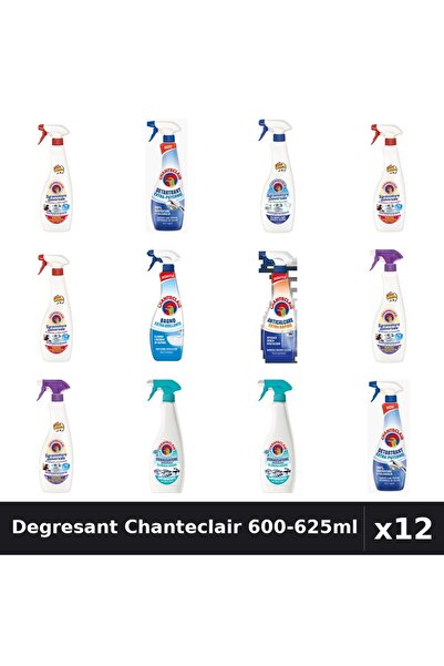 Chanteclair Set 12 Degresant Universal 600-625ml - 7 Arome, Detartrant, Antic...