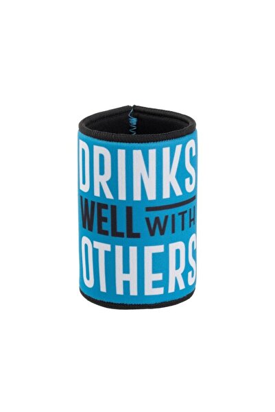 OEM Husa Izoterma Bleu "Drinks well with others" pentru Pahar & Sticle Ø7x10c...