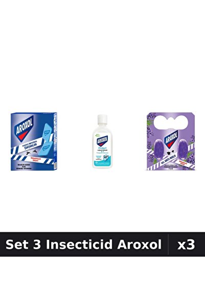 Aroxol Set 3 Produse Anti-Insecte - Loțiune Repelent Insecte Aroxol, Pastile/...