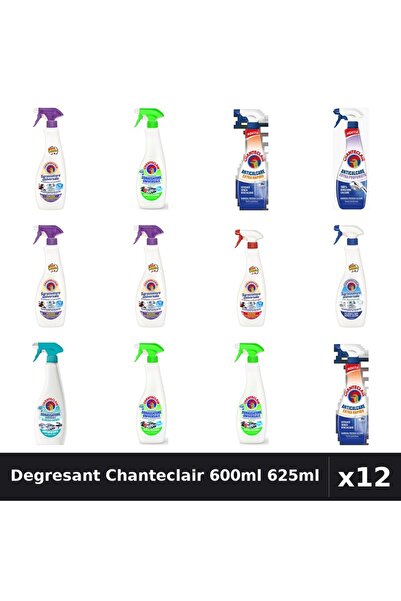 Chanteclair Set 12 Degresant Universal 600ml 625ml - 8 Arome Asortate Curatenie