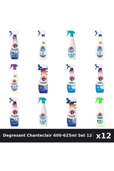 Chanteclair Set 12 Degresant Universal 600-625ml - 8 Arome, Bicarbonat, Lavanda