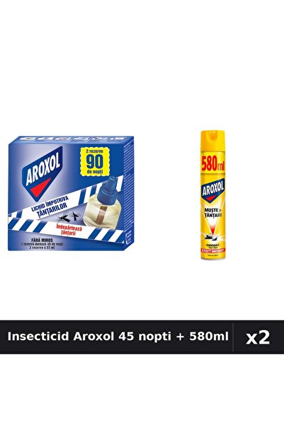 Aroxol Set 2 Insecticid - Aparat Electric 45 Nopti + Spray 580ml - Protectie ...