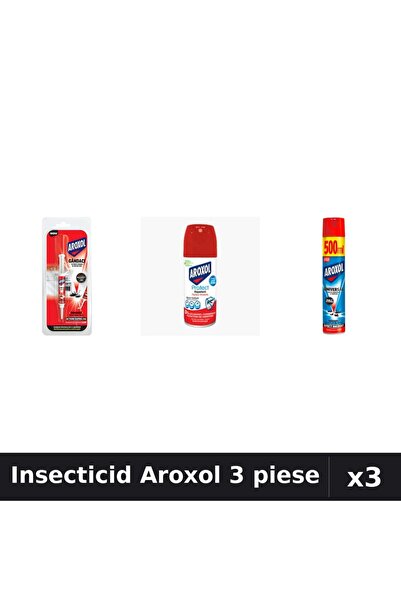 Aroxol Set 3 Spray Insecticid 100ml 500ml - Pastile Anti-Insecte - Protecție ...