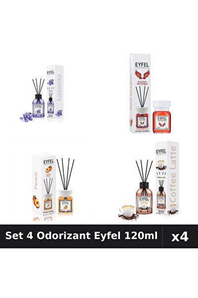 Eyfel Set 4 Odorizante Camera Betisoare, Cafea, Lavanda, Piersica, Red Dragon...