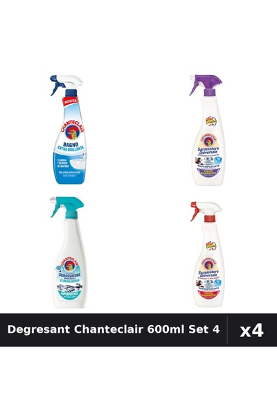 Chanteclair Set 4 Degresant Universal 600ml - Anticalcar, Marsilia, Mosc, Ant...
