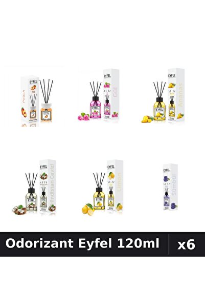 Eyfel Set 6 Odorizante Camera Betisoare - 6 Arome Asortate, 120ml Parfum
