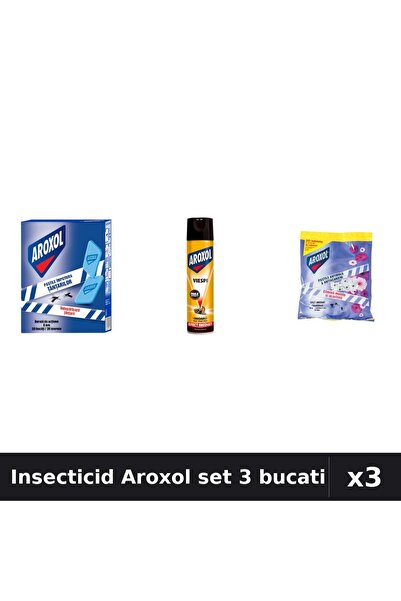 Aroxol Set 3 Spray și Pastile Insecticid - 400ml, 30+20 buc - Anti Insecte