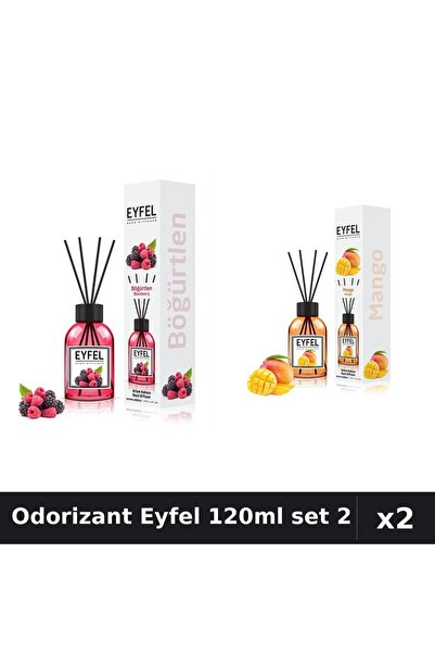 Eyfel Set 2 Odorizante Camera cu Betisoare 120ml - Fructe Pădure, Mango