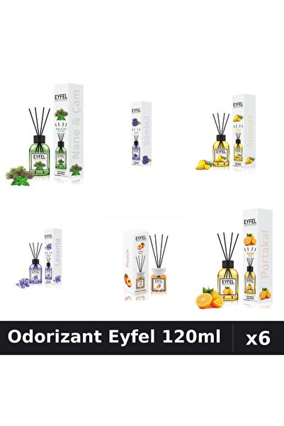 Eyfel Top Bottom Set of 6 Room Air Freshener Sticks - 6 Assorted Fragrances, ...