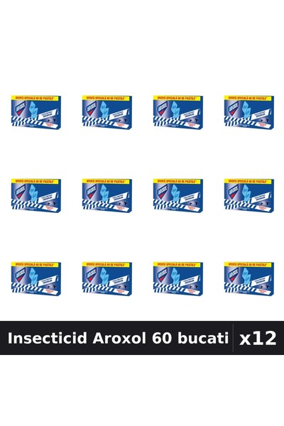 Aroxol Pachet 12 Insecticid Pastile Anti-Insecte 60 bucati - Protectie Gandac...