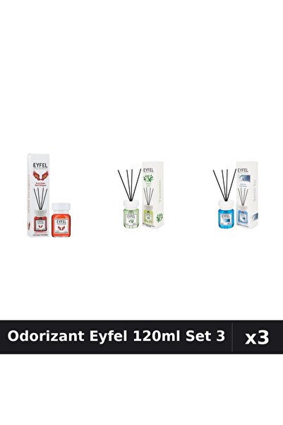 Eyfel Set 3 Odorizant Camera cu Betisoare 120ml - Red Dragon, Iasomie, Cool W...