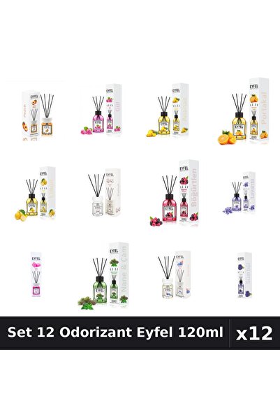 Eyfel Set 12 Odorizante Camera Betisoare, Ananas, Bubble Gum, Bumbac, Fructe ...