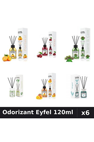 Eyfel Set 6 Odorizant Camera Betisoare - 6 Arome Asortate, 120ml Parfum Intens