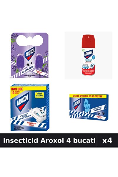 Aroxol Set 4 Insecticid - Pastile Anti-Insecte, Spray 100ml - Protectie Casa ...