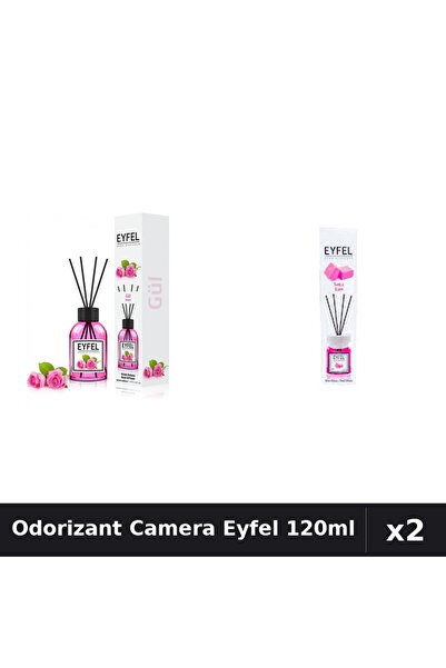 Eyfel Set 2 Odorizant Camera Betisoare 120ml - Trandafir, Bubble Gum