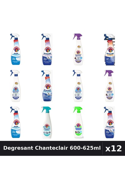 Chanteclair Set 12 Degresant Universal 600-625ml - 9 Arome Asortate Curatenie