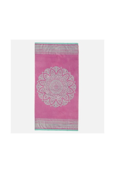 OEM Prosop Premium de Plaja din Bumbac Roz Verde Mandala 150x75cm