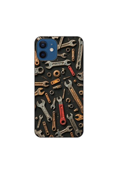 OEM Husa compatibila cu Apple iPhone 12 Silicon Gel Tpu Model Mechanic Tools ...