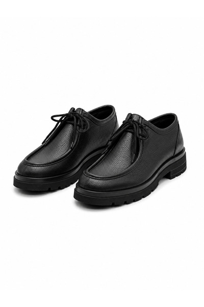 BESS SHOES %100 Hakiki Deri Siyah Günlük Rahat Erkek Klasik Ayakkabı