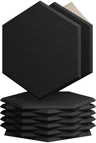 HI-FINE (in46)12 Pack Acoustic Panels, High Density Sound Absorbing, Hexagon ...
