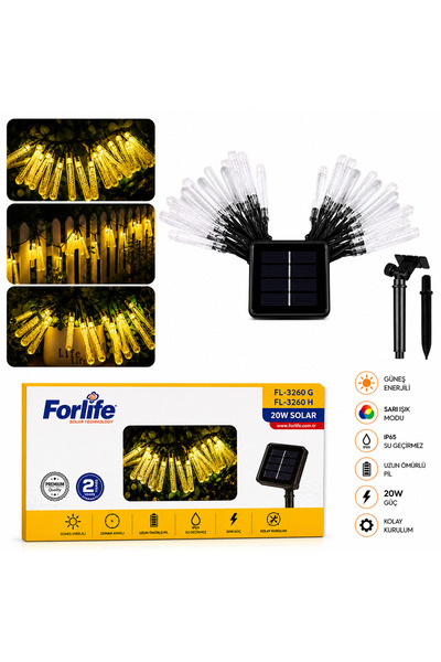 Yapısan Solar LED Kristal Çubuk Işık Zinciri 20W IP65 Su Geçirmez Güneş Enerj...