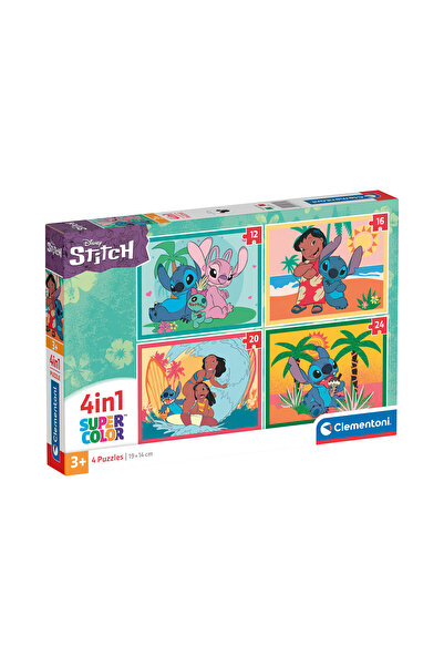 CLEMENTONI Παιδικό Παζλ 4 in 1 Super Color Disney Stich 12-16-20-24 τμχ