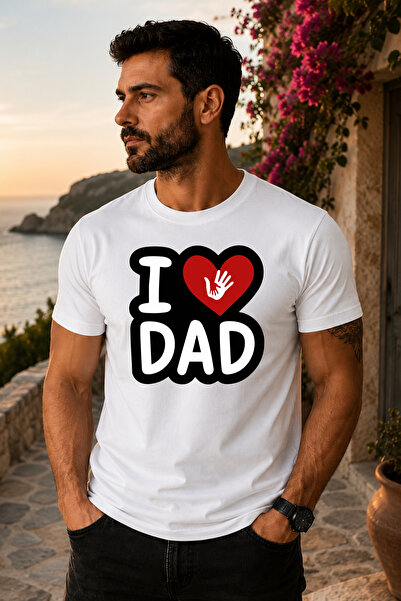 Büşra Çetin تي شيرت I Love You Dad، تي شيرت كاجوال للأب، تي شيرت عيد الأب، تي...
